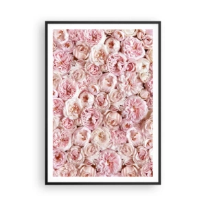 Affiche dans un cadre noir - Poster - Un lit de roses - 70x100 cm