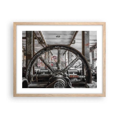 Affiche dans un chêne clair - Poster - Vie secrète d'une usine - 50x40 cm
