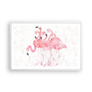 Affiche dans un cadre blanc - Poster - Ensemble rose - 91x61 cm