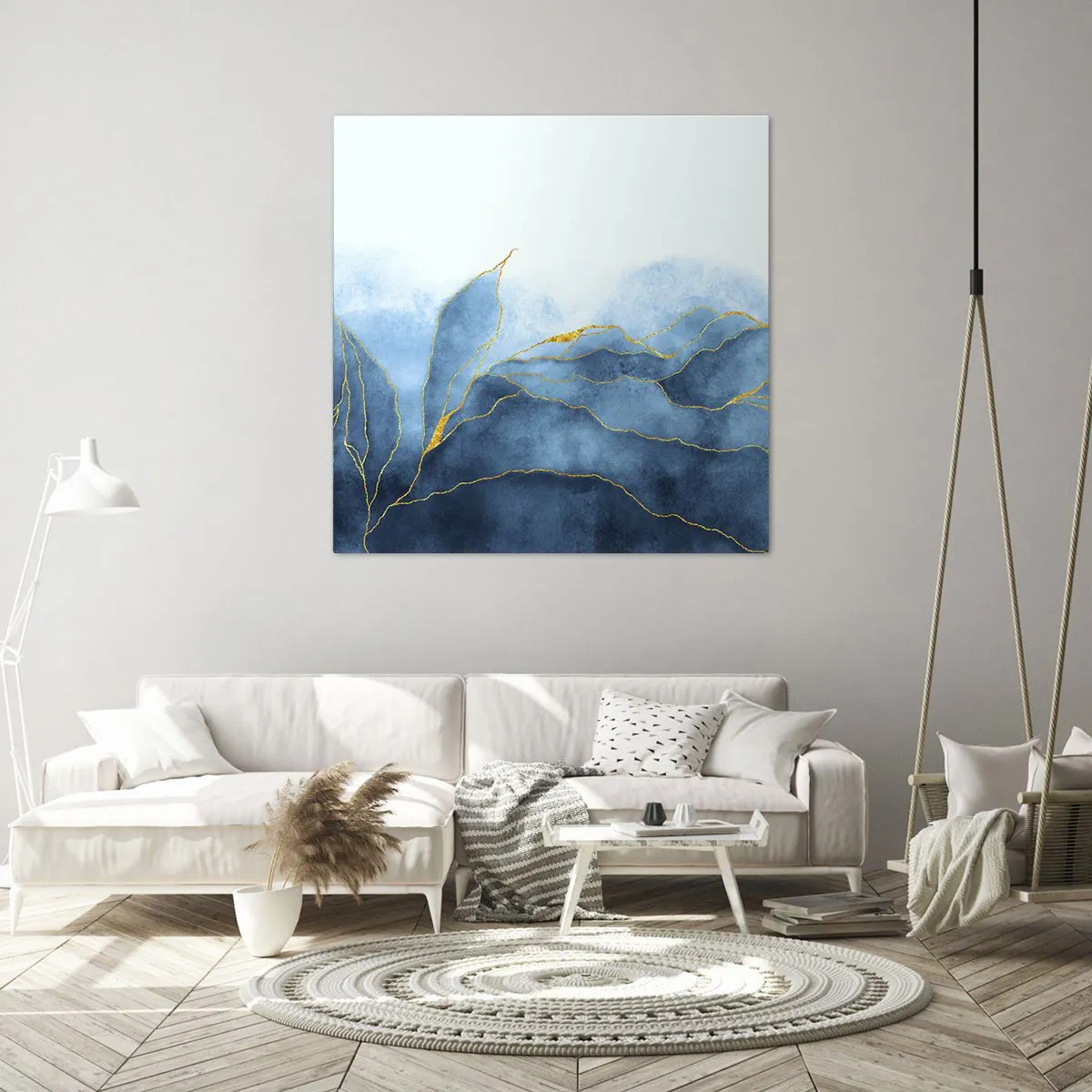 Impression sur toile - Image sur toile - Bleu doré - 40x40 cm