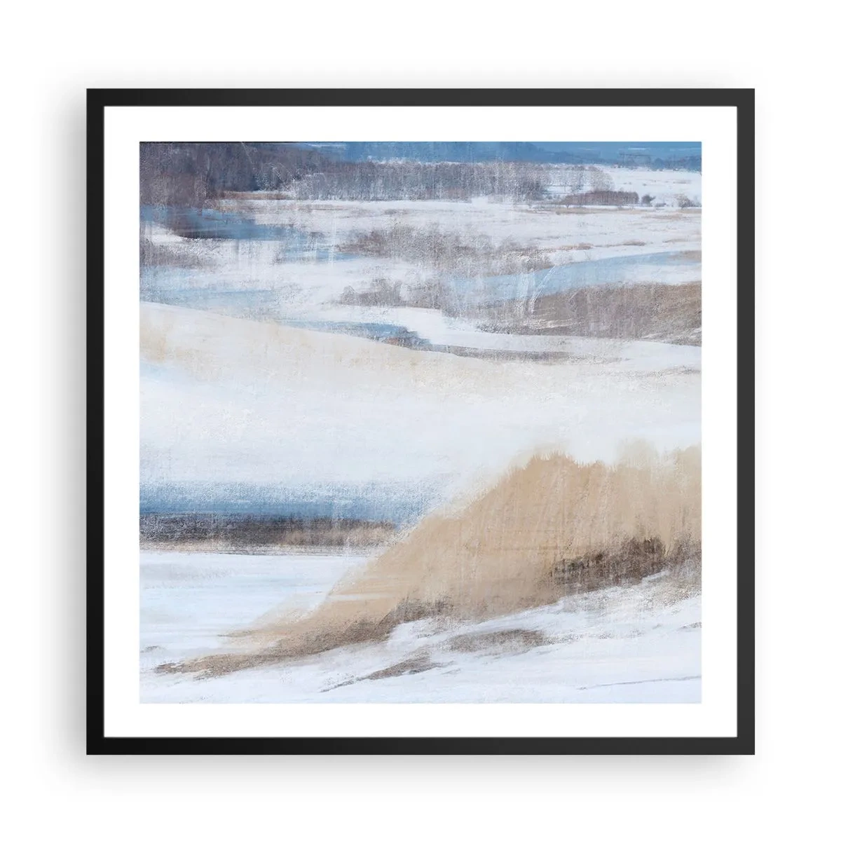 Affiche dans un cadre noir - Poster - Composition hivernale - 60x60 cm