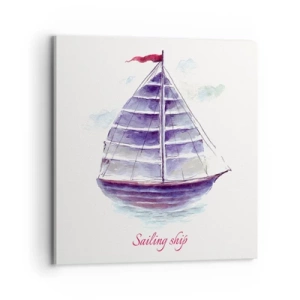 Impression sur toile - Image sur toile - Plein de voiles et d’eau calme - 70x70 cm