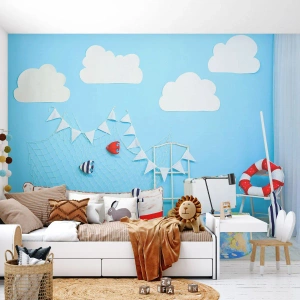 Papier Peint Autocollant Deluxe Sticker - Nostalgie infantile de l'aventure - Pour les enfants, Nautique, Bateau de pêche - 450x315 cm