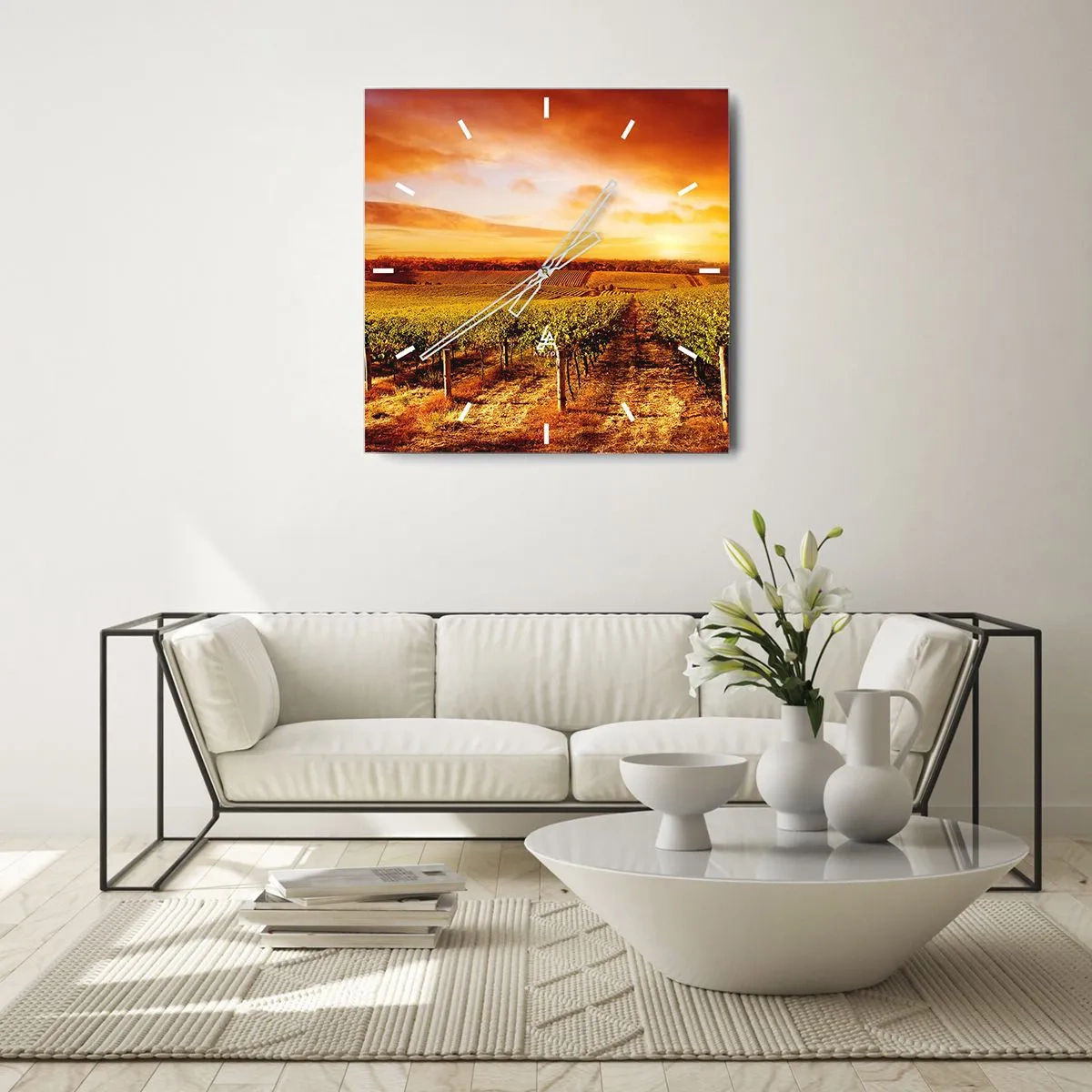 Horloge murale - Pendule murale - Légèrement fruité avec une pointe de soleil - 40x40 cm