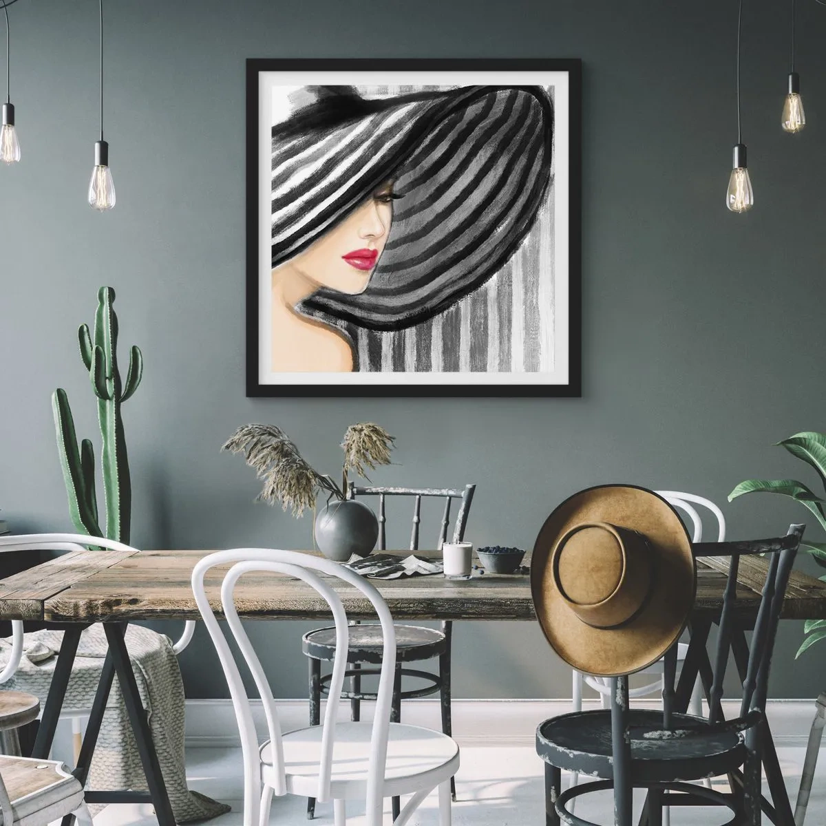 Affiche dans un cadre noir - Poster - Où te chercher ? - 50x50 cm