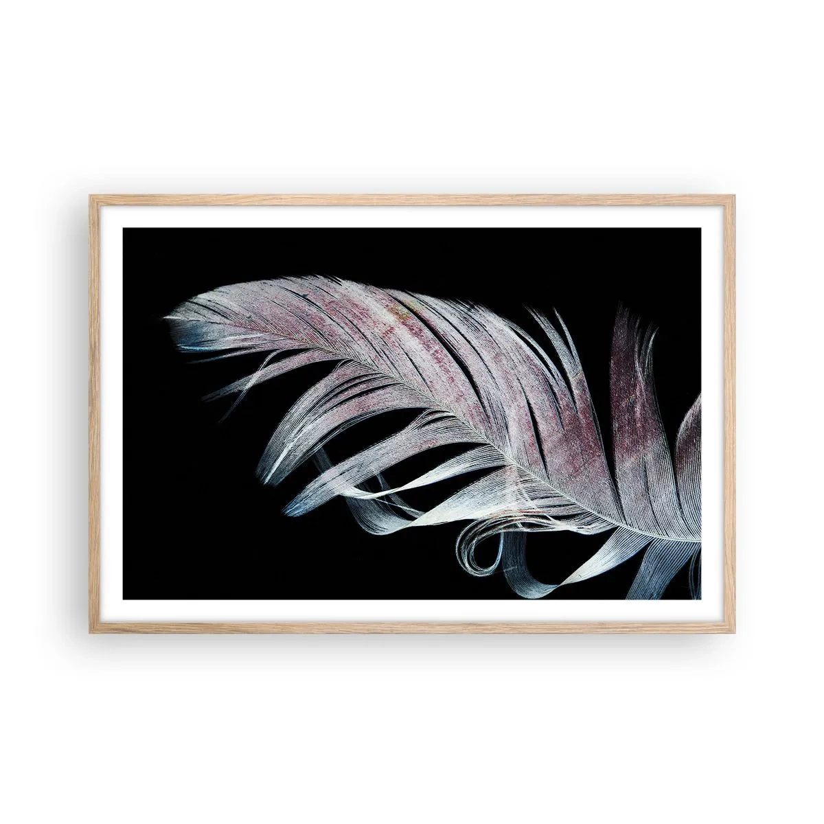 Affiche dans un chêne clair - Poster - Pensez au toucher - 91x61 cm