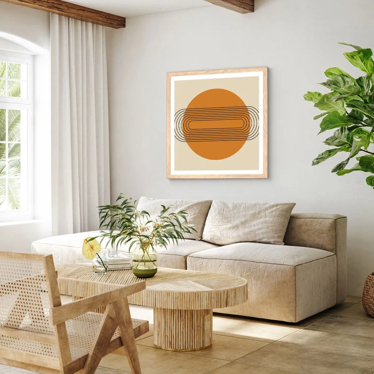 Affiche dans un chêne clair - Poster - Plan idéal - 40x40 cm