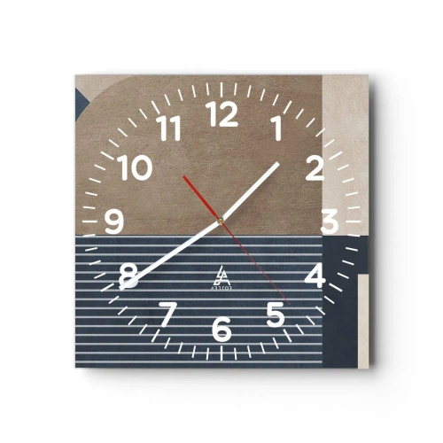 Horloge murale - Pendule murale - Composition simple et en rondeur - 30x30 cm