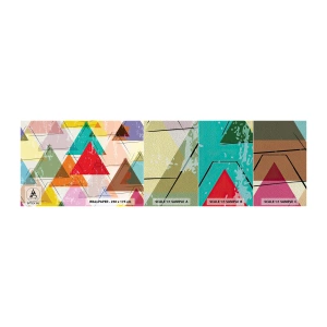 Échantillon de Papier Peint Premium Sand - Trois par trois - Abstraction, Morceau, Triangles - 100x30 cm