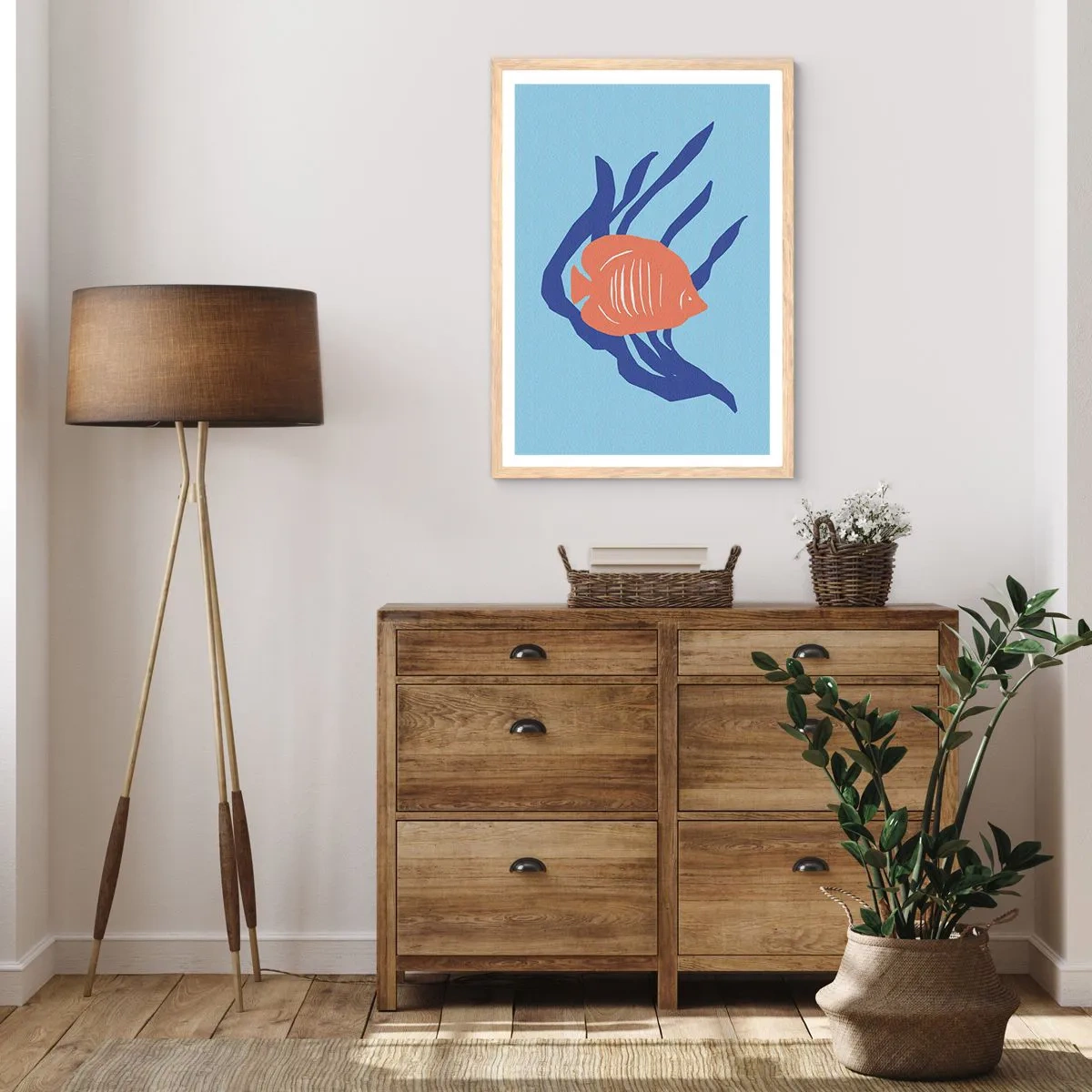 Affiche dans un chêne clair - Poster - Habitant des eaux coralliennes - 50x70 cm