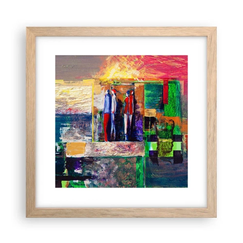 Affiche dans un chêne clair - Poster - Relations et émotions - 30x30 cm