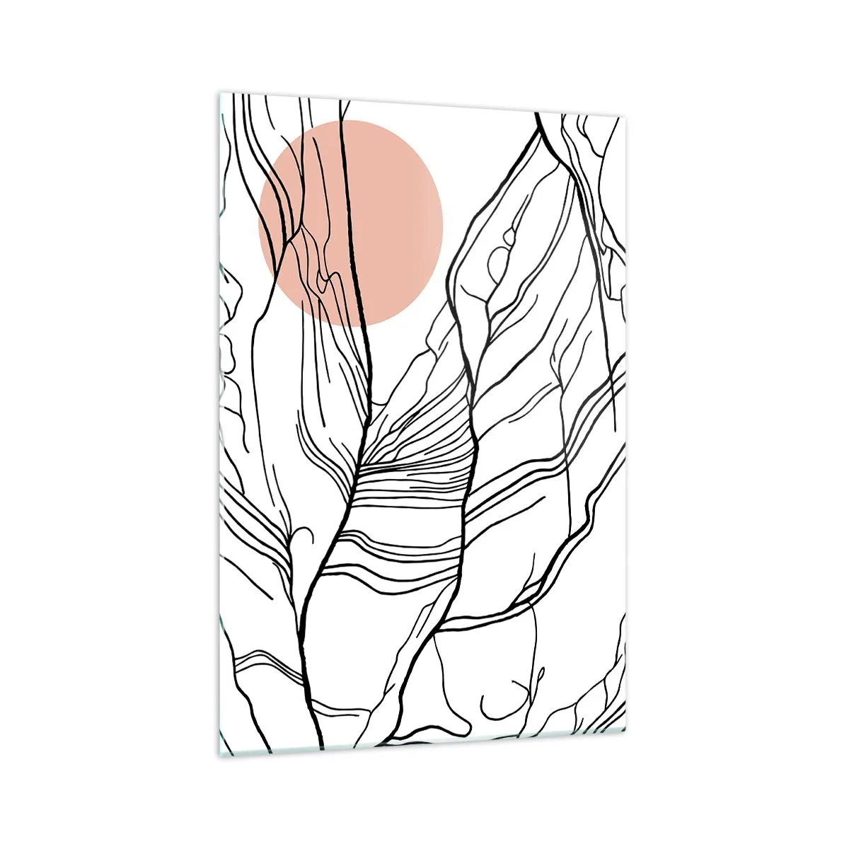 Impression sur verre - Image sur verre - Lignes minimalistes avec un accent géométrique - 70x100cm - Dans un réseau de brindilles - Décoration murale moderne pour le salon et la chambre ARTTOR