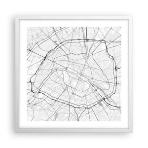 Affiche dans un cadre blanc - Poster - Fleur de Paris - 50x50 cm