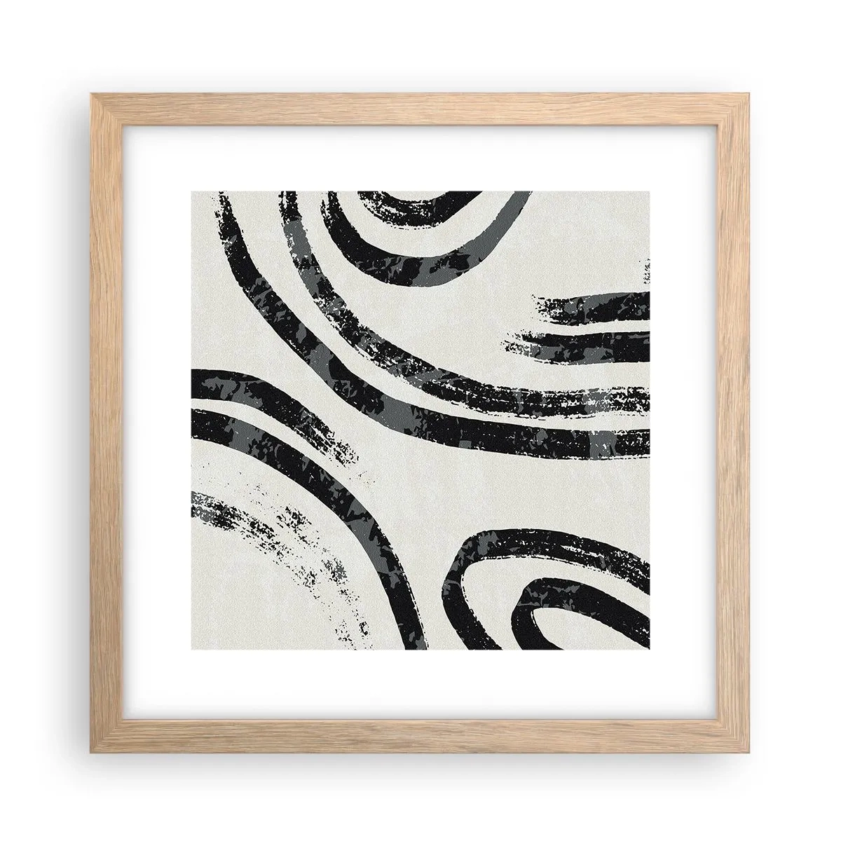 Affiche dans un chêne clair - Poster - À moitié arrêté - 30x30 cm