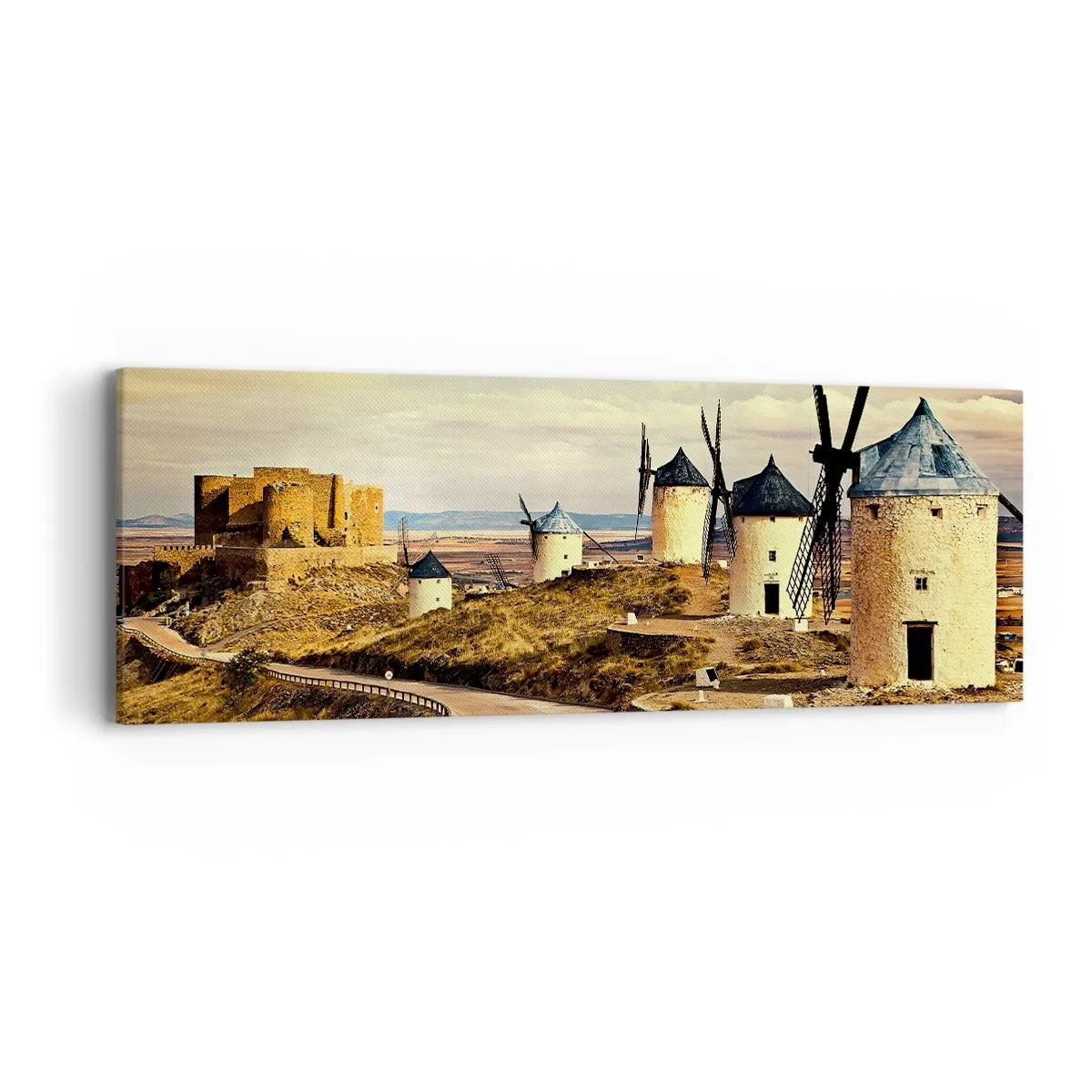 Impression sur toile - Image sur toile - Don Quichotte est sur le point d'arriver - 90x30 cm