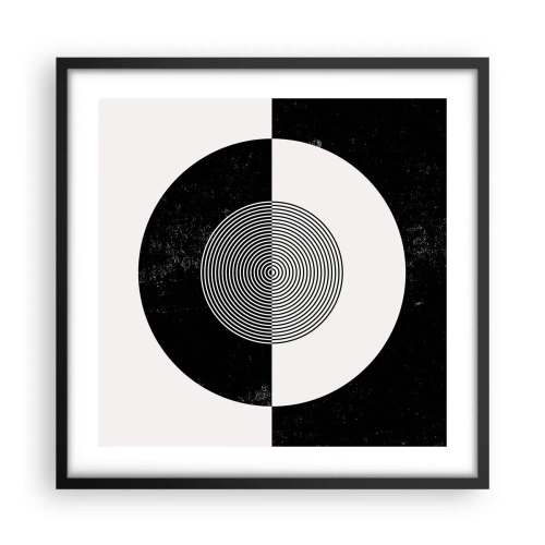 Affiche dans un cadre noir - Poster - Harmonie de noir et blanc - 50x50 cm
