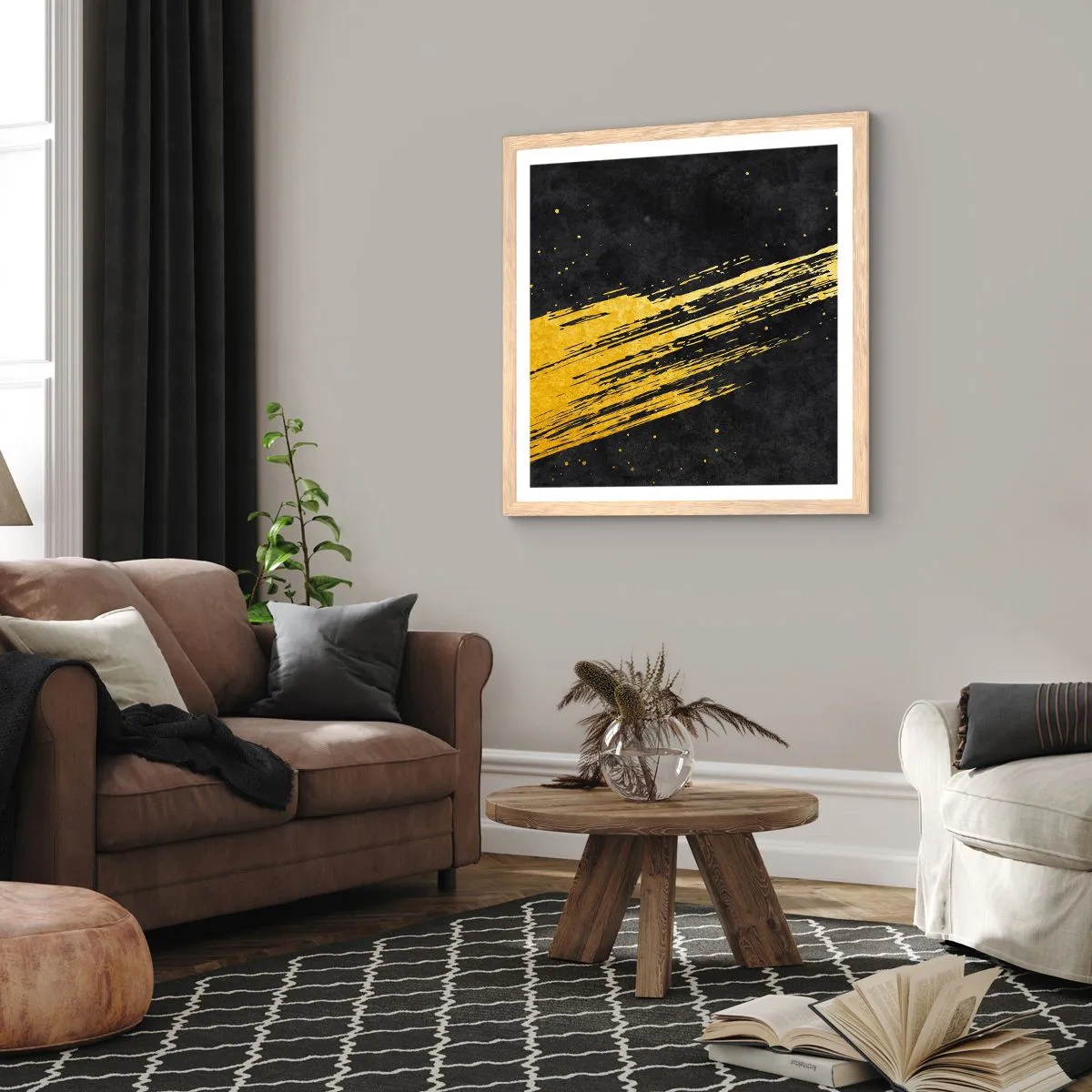 Affiche dans un chêne clair - Poster - Sautez dans l'hyperespace - 60x60 cm