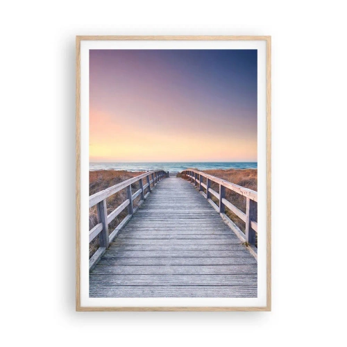 Affiche dans un chêne clair - Poster - Aurore baltique du soir - 70x100 cm