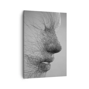 Impression sur toile - Image sur toile - Profil facial artistique créé avec des lignes délicates - 50x70cm - L'esprit du vent - Décoration murale moderne pour le salon et la chambre ARTTOR