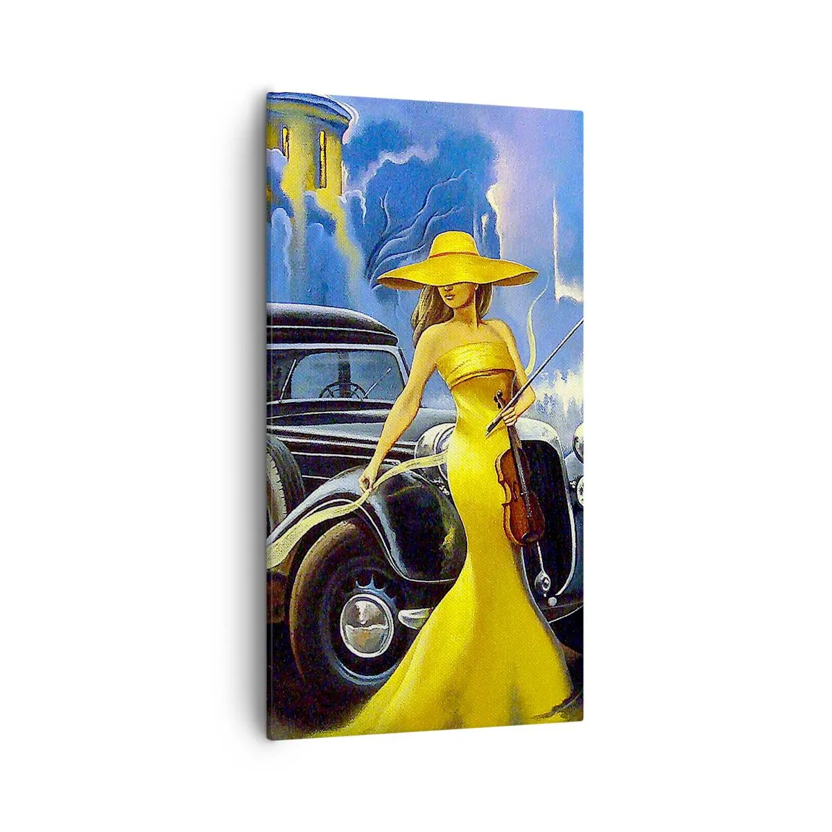 Impression sur toile - Image sur toile - Nocturne pour violon et amour - 55x100 cm