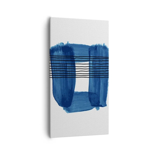 Impression sur toile - Image sur toile - Composition noire-bleue - 55x100 cm