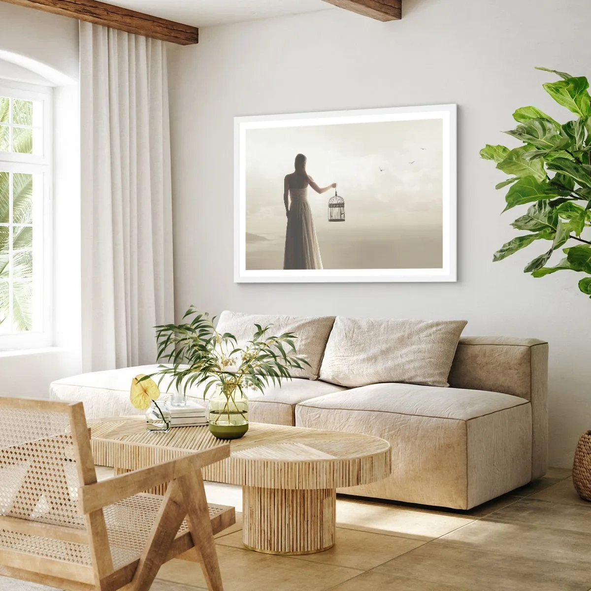 Affiche dans un cadre blanc - Poster - Soi libre - 100x70 cm