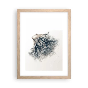 Affiche dans un chêne clair - Poster - Écouter le murmure des arbres - 30x40 cm