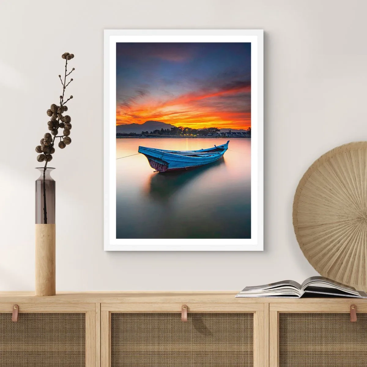 Affiche dans un cadre blanc - Poster - Une bonne nuit arrive - 70x100 cm