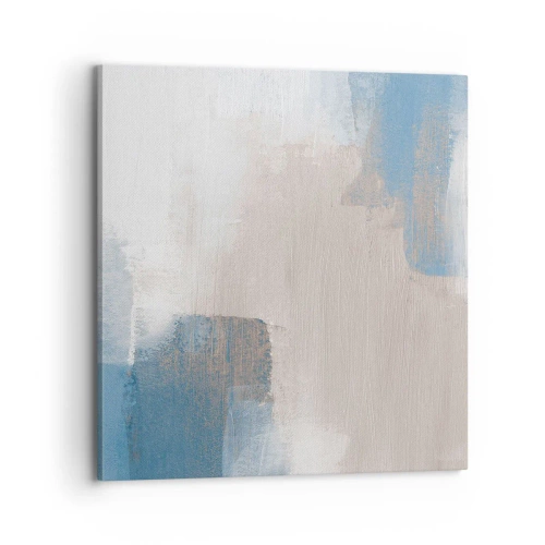 Impression sur toile - Image sur toile - Abstraction rose derrière un rideau de bleu - 70x70 cm