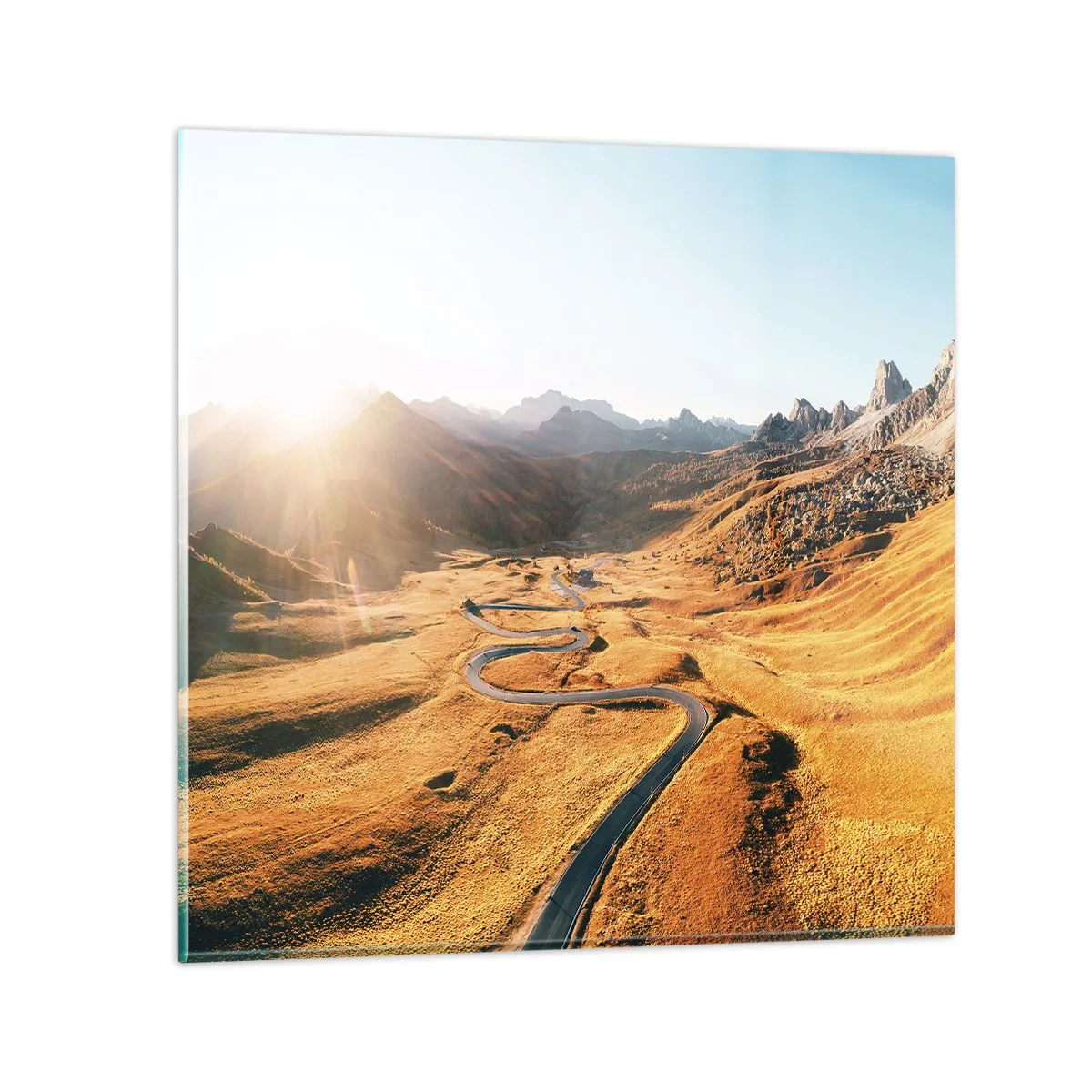 Impression sur verre - Image sur verre - Dans une vallée dorée - 40x40 cm