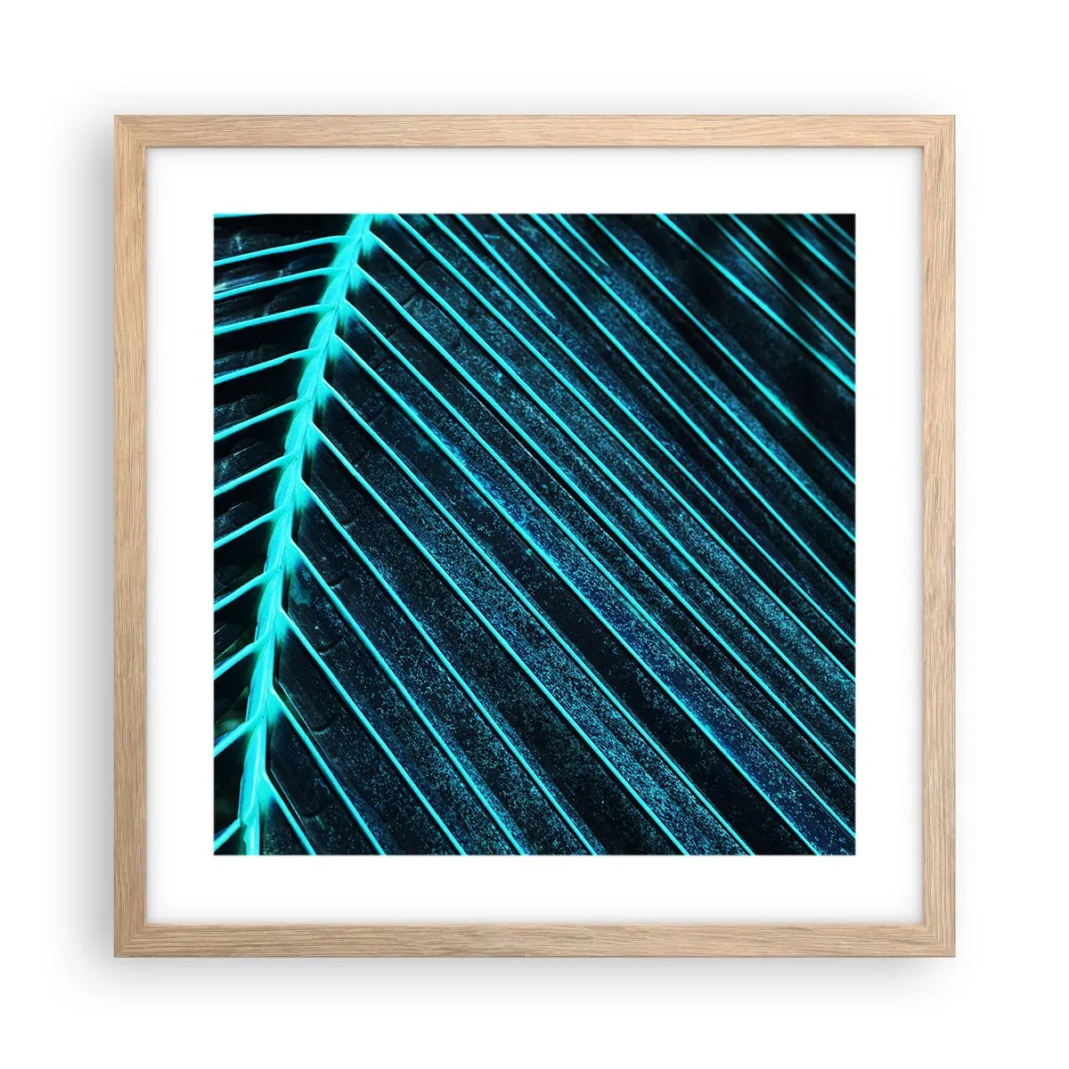 Affiche dans un chêne clair - Poster - Texture verte - 40x40 cm