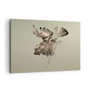 Impression sur toile - Image sur toile - Une image abstraite d'un élan sur un fond minimaliste - 120x80cm - La douce force de la paix - Décoration murale moderne pour le salon et la chambre ARTTOR