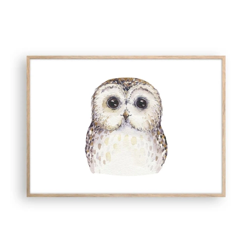 Affiche dans un chêne clair - Poster - Regarde-moi dans les yeux - 100x70 cm