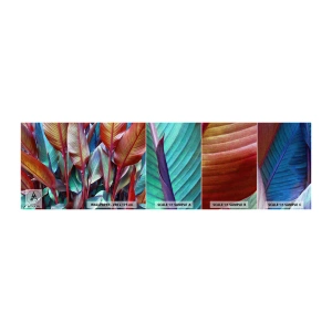 Échantillon de Papier Peint Autocollant Deluxe Sticker - Un fourré coloré - Feuilles, Botanique, Bohème - 100x30 cm