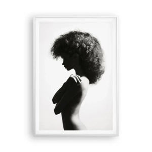 Affiche dans un cadre blanc - Poster - Comme une fleur au bout d'une fine tige - 70x100 cm