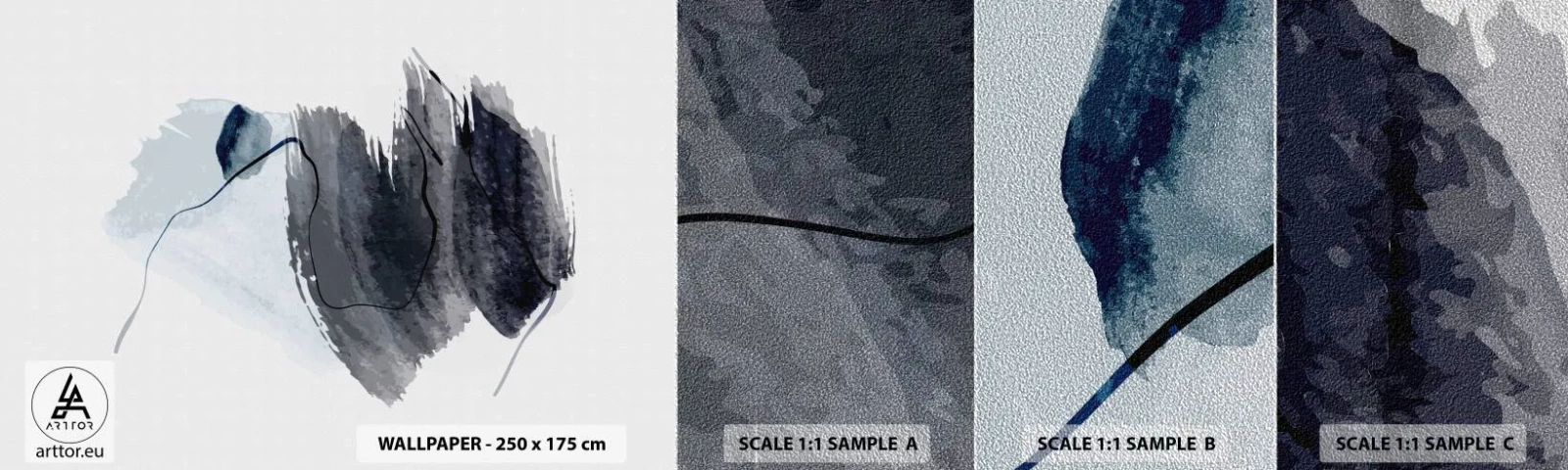 Échantillon de Papier Peint Premium Sand - Intensité et mouvement - Abstraction, Morceau, Peinture - 100x30 cm