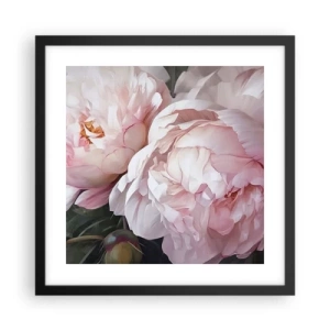 Affiche dans un cadre noir - Poster - Arrêté en pleine floraison - 40x40 cm