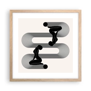 Affiche dans un chêne clair - Poster - Symétrie sensuelle - 40x40 cm