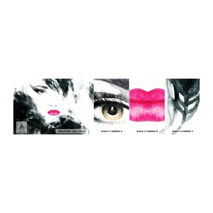 Échantillon de Papier Peint Autocollant Deluxe Sticker - Attention! Femme fatale - Abstraction, Visage de femme, Portrait d'une femme - 100x30 cm