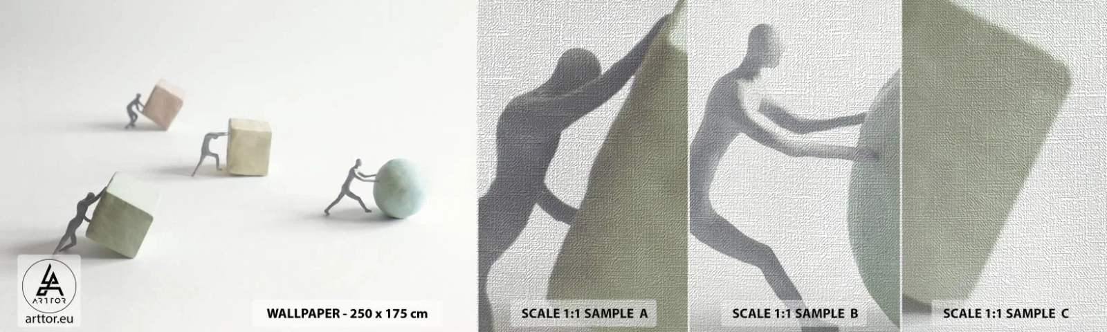 Échantillon de Papier Peint Premium Canvas - Rien que la vie - Abstraction, Personnes, Travail - 100x30 cm