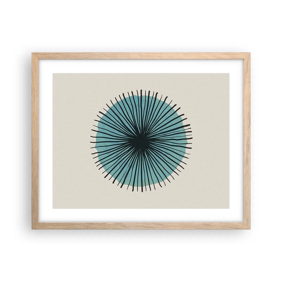 Affiche dans un chêne clair - Poster - Rayonnant dans l'azur - 50x40 cm