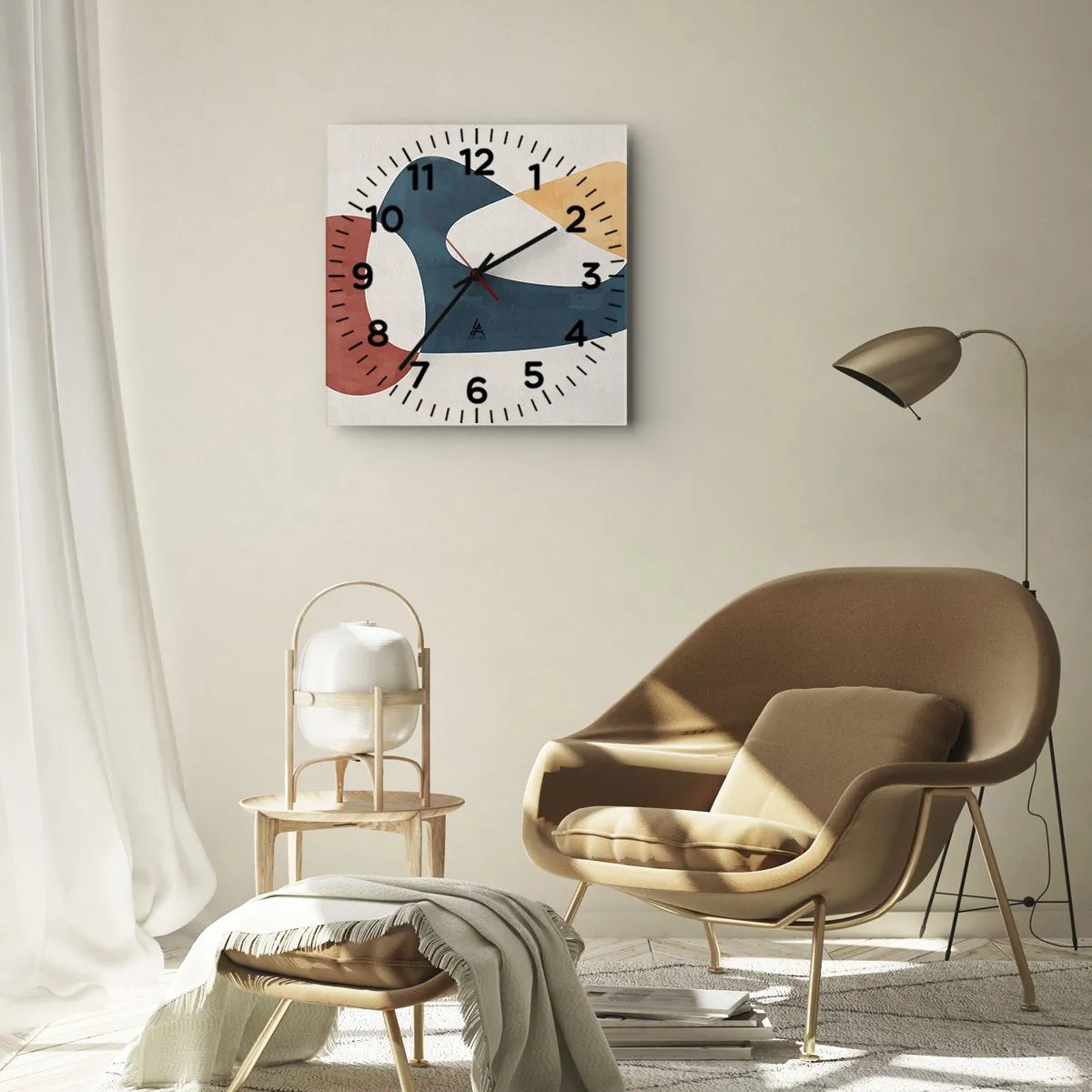 Horloge murale - Pendule murale - Formes abstraites aux couleurs harmonieuses - 30x30cm - Influences et métamorphoses - Décoration murale moderne pour le salon et la chambre ARTTOR