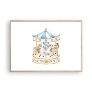 Affiche dans un chêne clair - Poster - Douce enfance - 100x70 cm