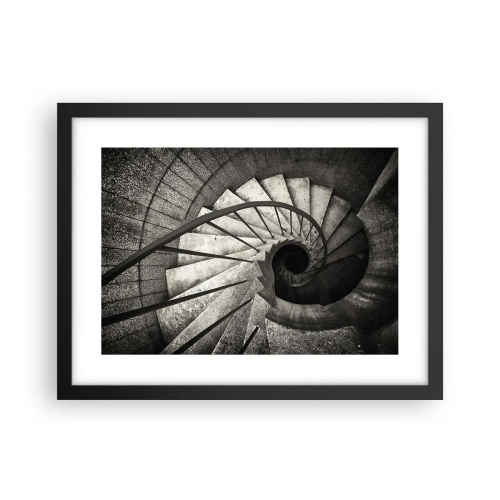 Affiche dans un cadre noir - Poster - En haut des escaliers, en bas des escaliers - 40x30 cm