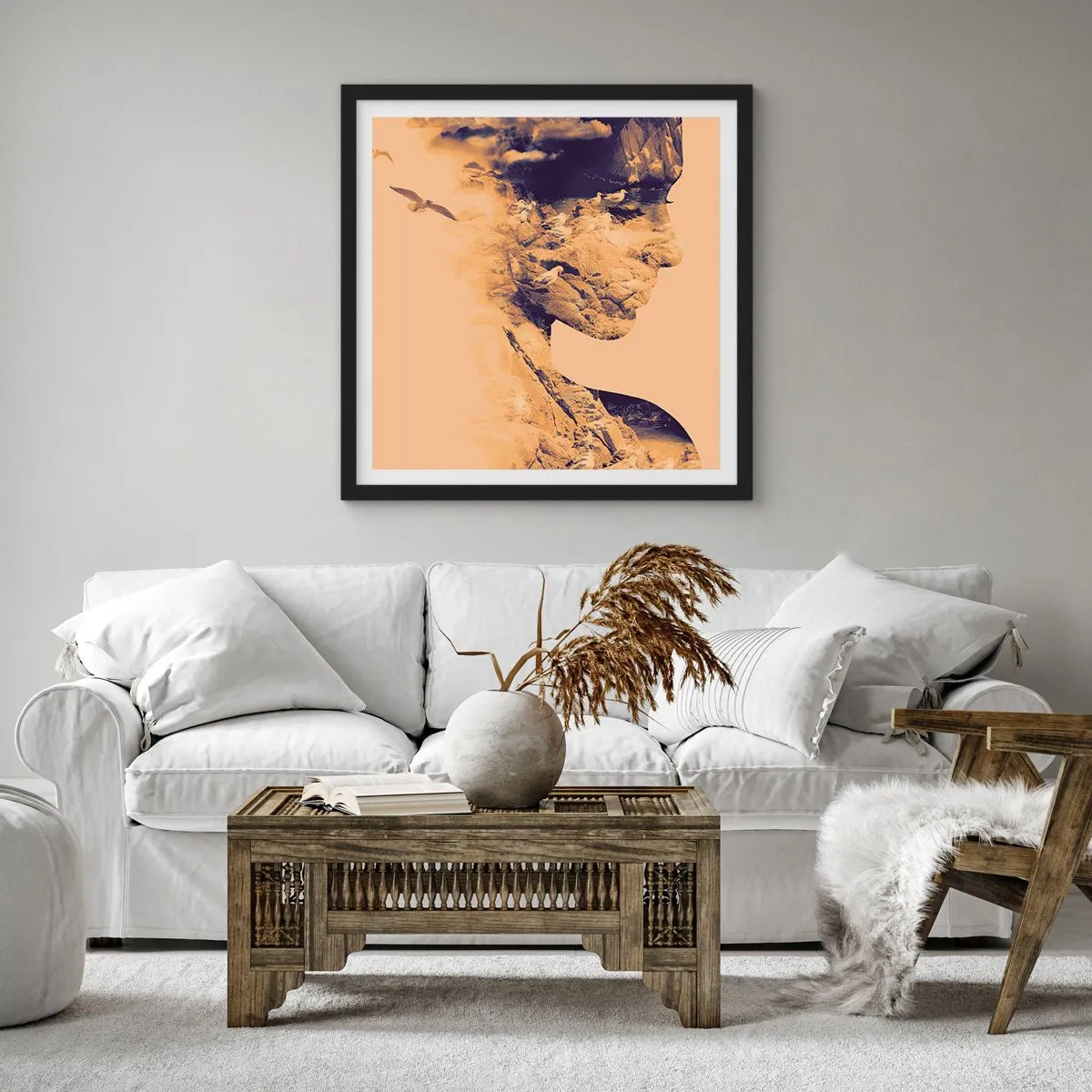 Affiche dans un cadre noir - Poster - Beauté de la nature - 60x60 cm