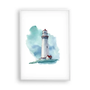 Affiche dans un cadre blanc - Poster - La douce sœur du bleu - 70x100 cm