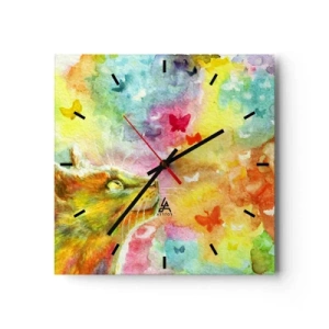 Horloge murale - Pendule murale - Bayou-bayou au paradis des chats - 40x40 cm