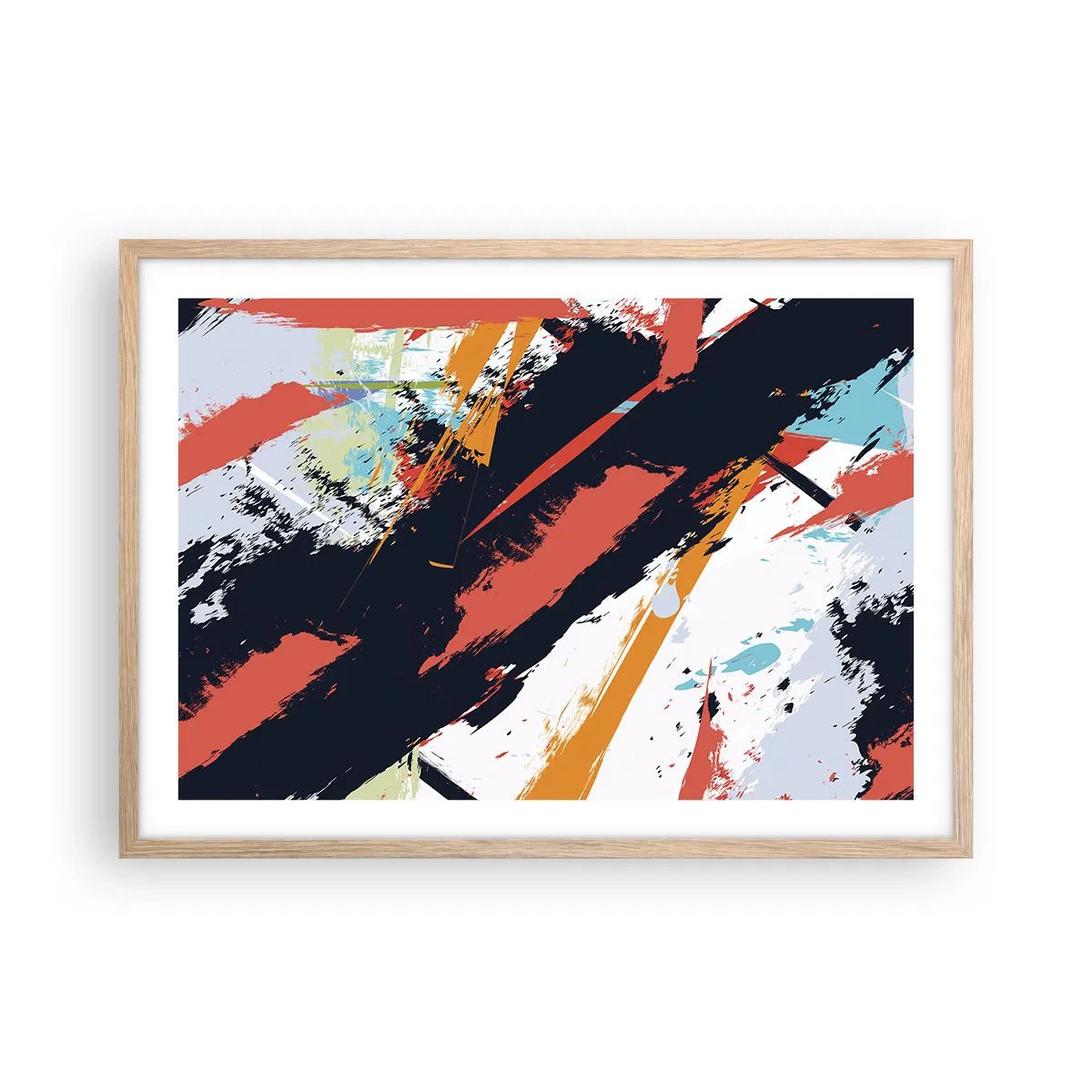 Affiche dans un chêne clair - Poster - Composition dynamique - 70x50 cm