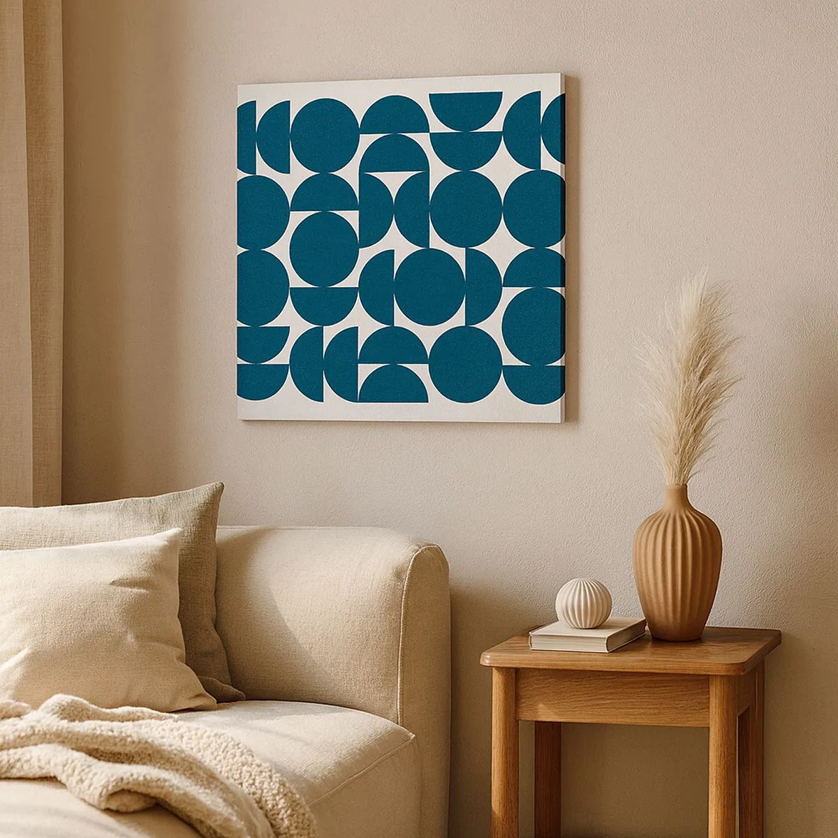 Impression sur toile - Image sur toile - Cercles et demi-cercles - 30x30 cm