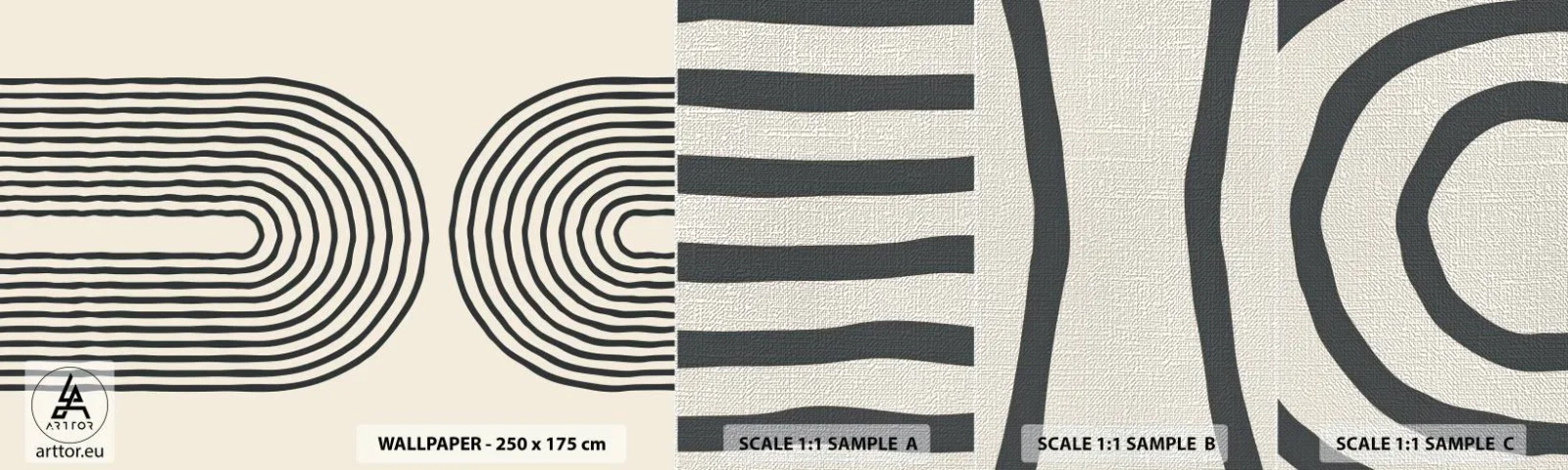 Échantillon de Papier Peint Premium Canvas - Dans un instant... - Abstraction, Graphique, Morceau - 100x30 cm